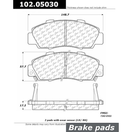 Centric Parts CTEK Metallic Pad, 102.05030 102.05030